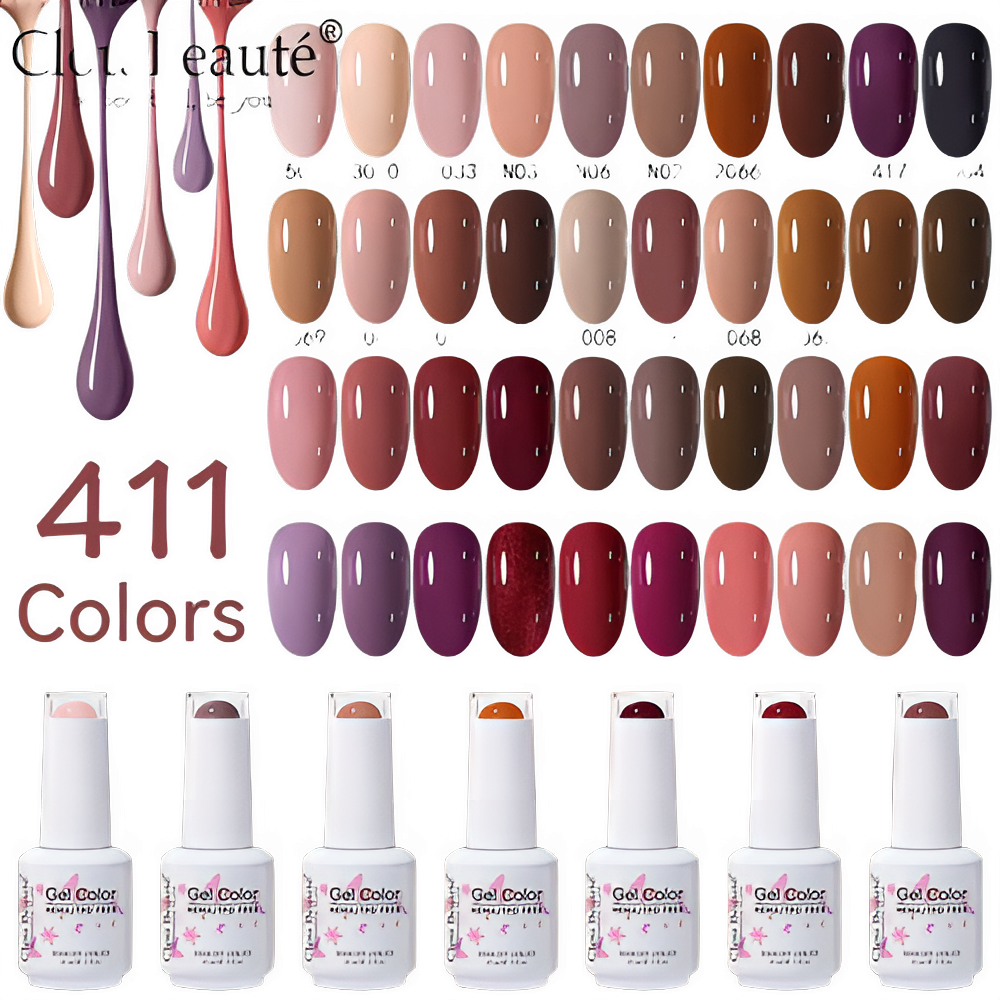 Clou Beaute HEMA TPO FREE High Pigment Gel Nail Polish Caramel Brown Wine Red Nude Color Gel Polish Nail Art UV Nail Varnish