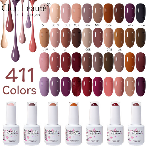 Clou Beaute HEMA TPO FREE High Pigment Gel Nail Polish Caramel Brown Wine Red Nude Color Gel Polish Nail Art UV Nail Varnish