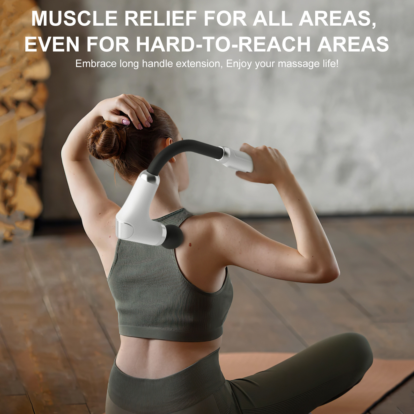 Pistolet de massage profond avec manche allongé amélioré et 4 têtes de massage U-shaped pour soulagement de la douleur - Elegance_empire-shop