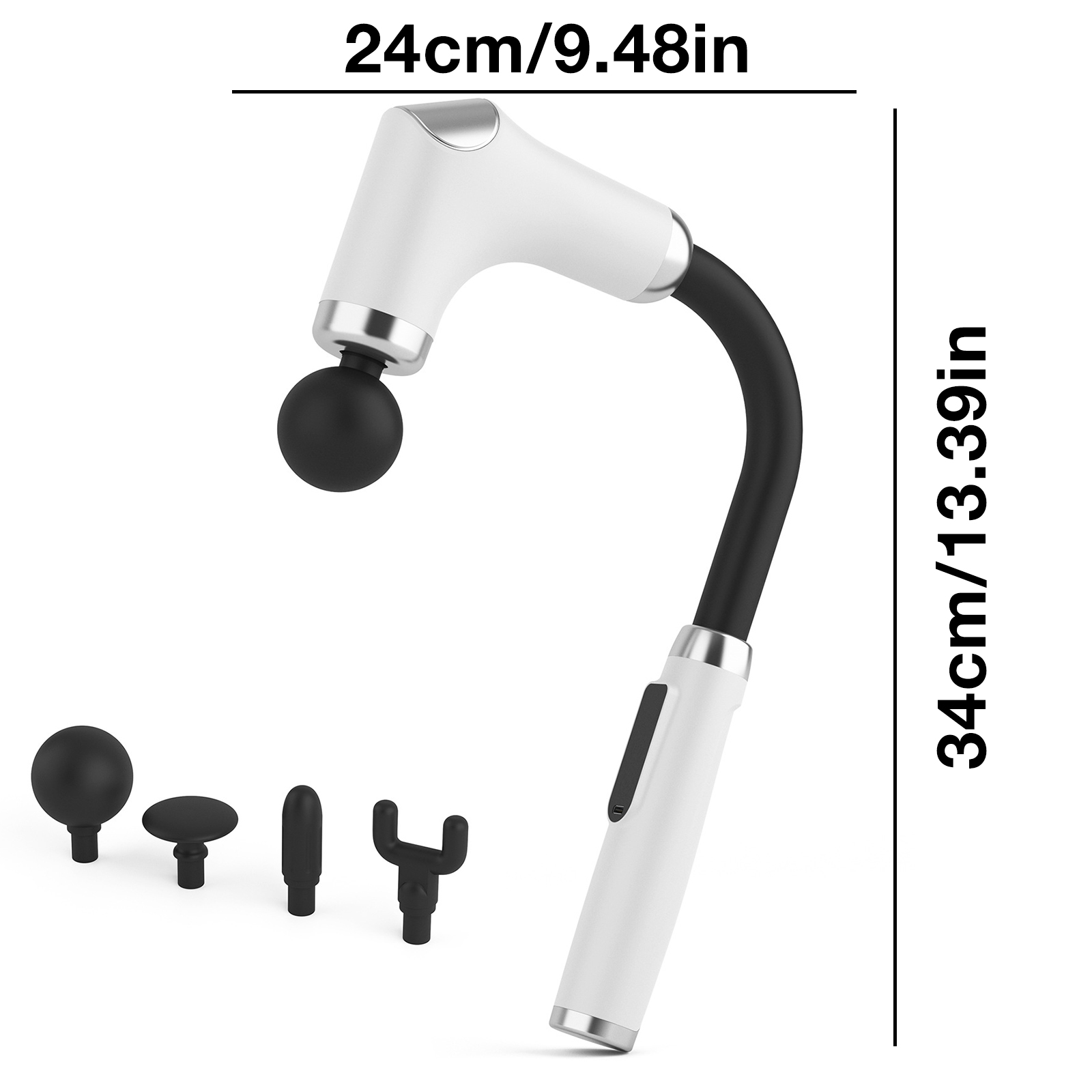Pistolet de massage profond avec manche allongé amélioré et 4 têtes de massage U-shaped pour soulagement de la douleur - Elegance_empire-shop