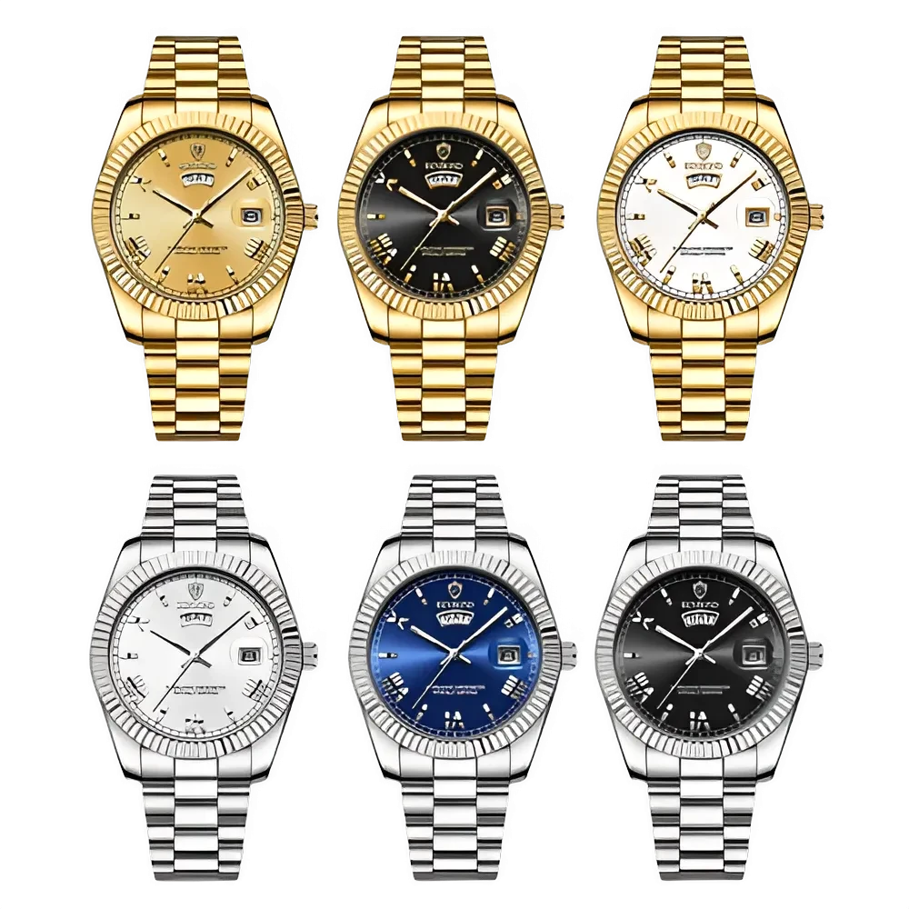 Montre Homme Étanche en Acier Inoxydable Avec Date