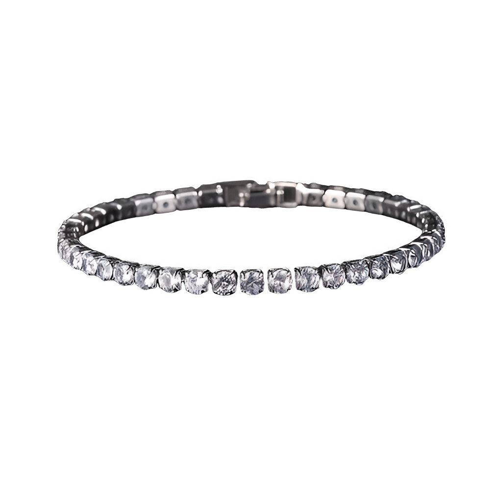 Luxury Hiphop Iced Out 4mm Cubic Zirconia Crystal Tennis Bracelets For Women Men Gold Color Silver Color Bracelet Chain Jewelry