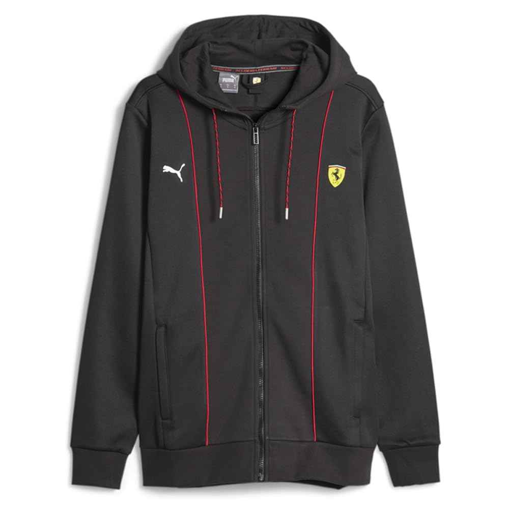 PUMA Mens Scuderia Ferrari Race Hooded Sweat Jacket Athletic Outerwear Casual - Black