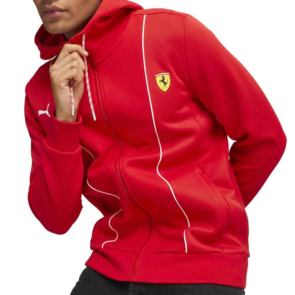 PUMA Mens Scuderia Ferrari Race Hdd Hoodie Casual Outerwear Casual Drawstring - Red