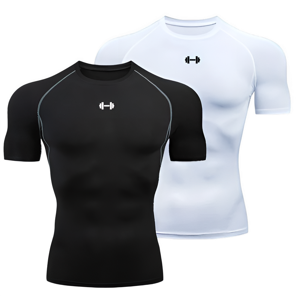 Compression T Shirt Men Summer Sportswear Running T-shirt Elastic Quick Dry Sport Tops Tee Athletic Gym Workout Shirts Men
