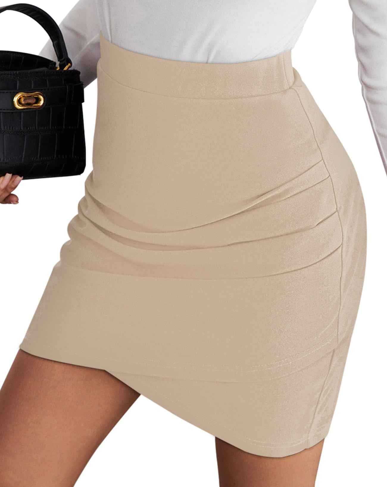 Jupe Mini Taille Haute Femme Rose À Hem Tulipe