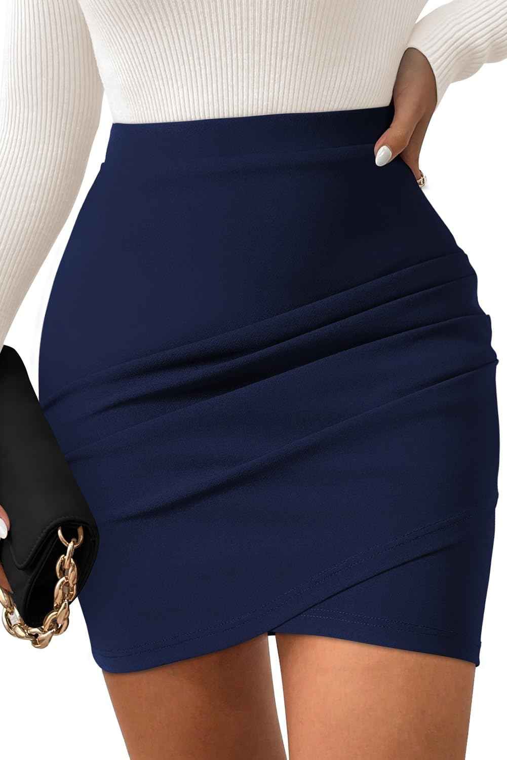 Jupe Mini Taille Haute Femme Rose À Hem Tulipe