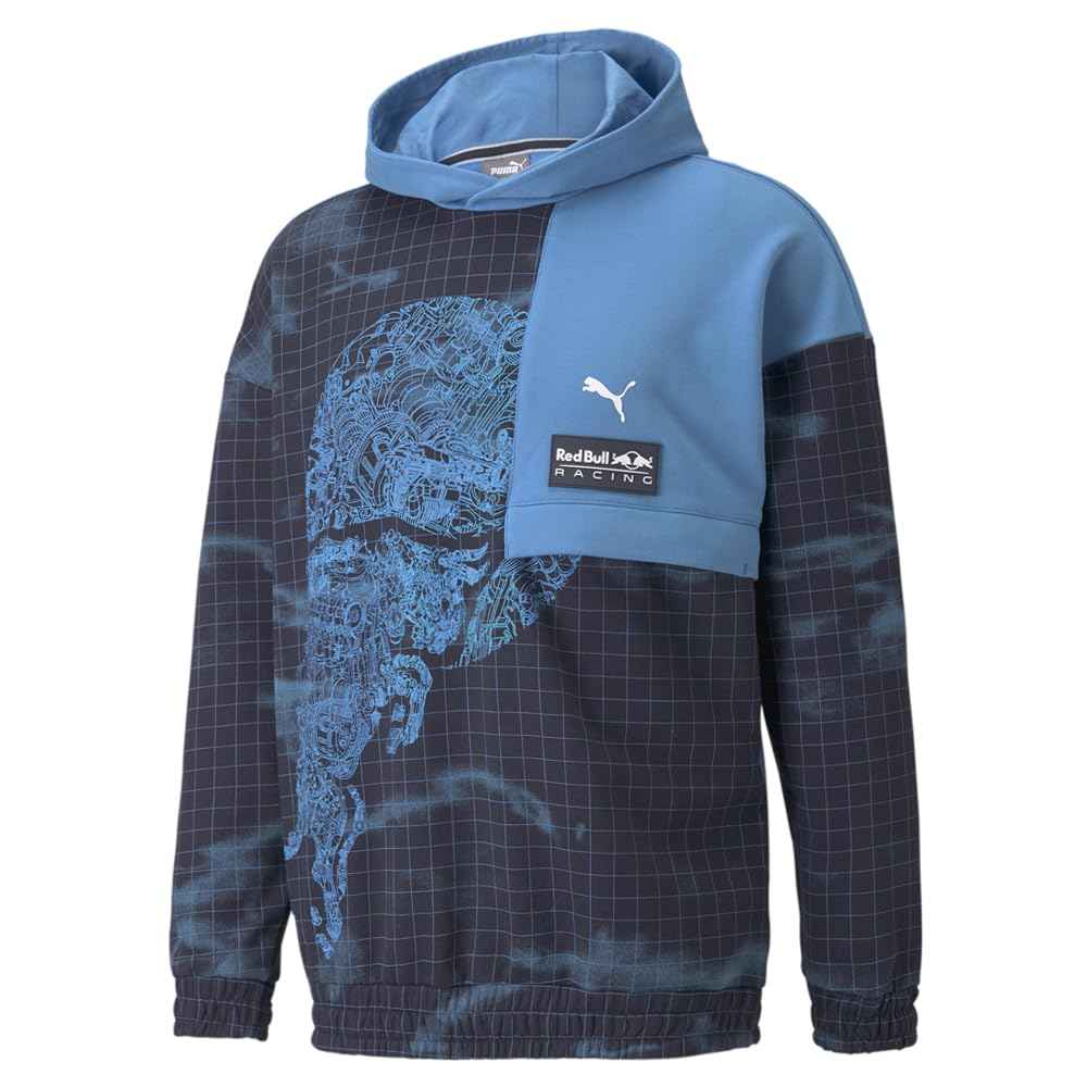 PUMA Mens Red Bull Racing Graphic Hoodie Athletic Outerwear Casual - Blue - Size S