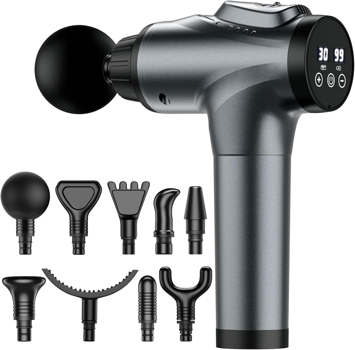 Pistolet de massage électrique pour athlètes - Appareil de massage profond à percussion avec 30 niveaux de vitesse et 9 têtes pour soulager la douleur - Elegance_empire-shop
