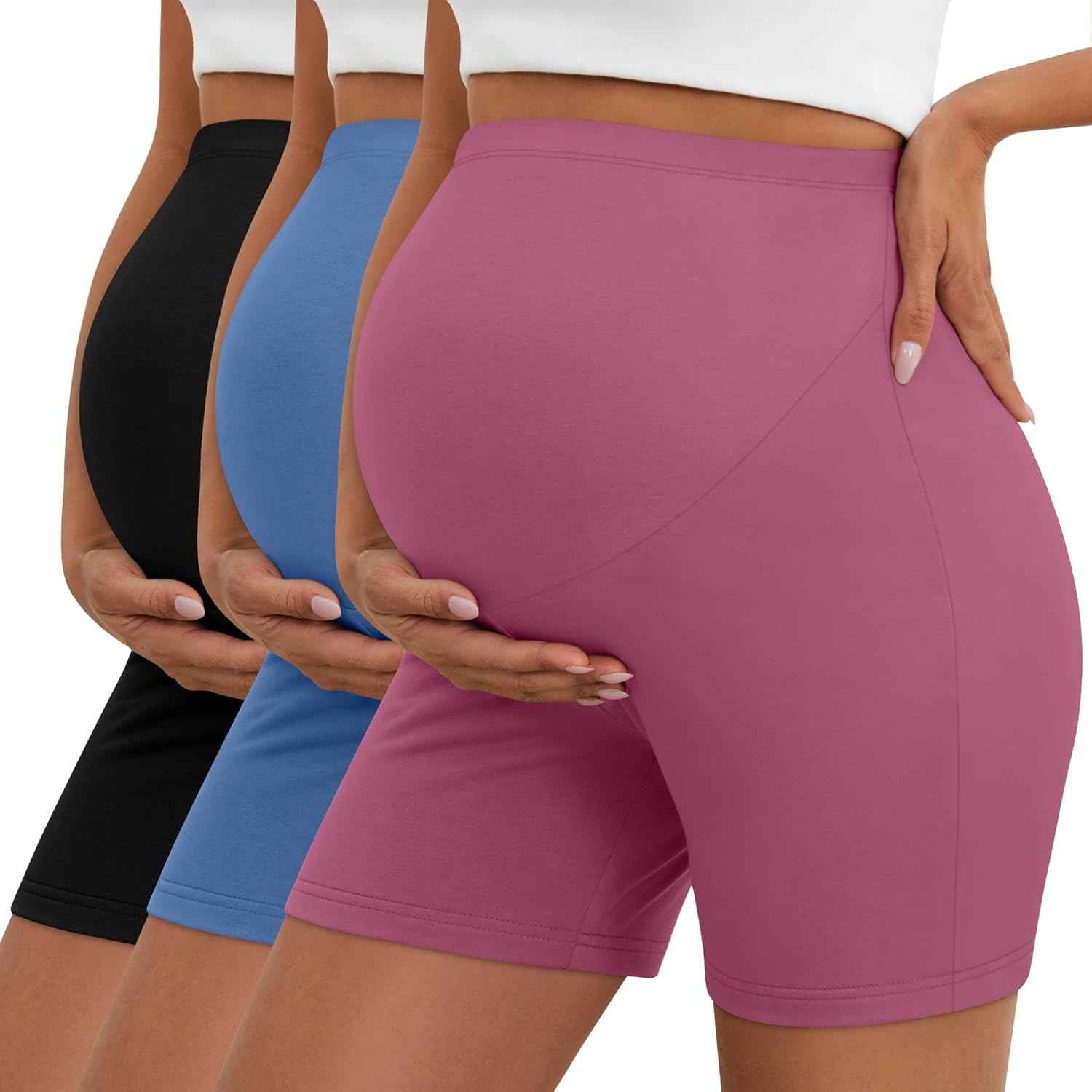 3 Shorts Maternité Taille Haute - Pack de 3
