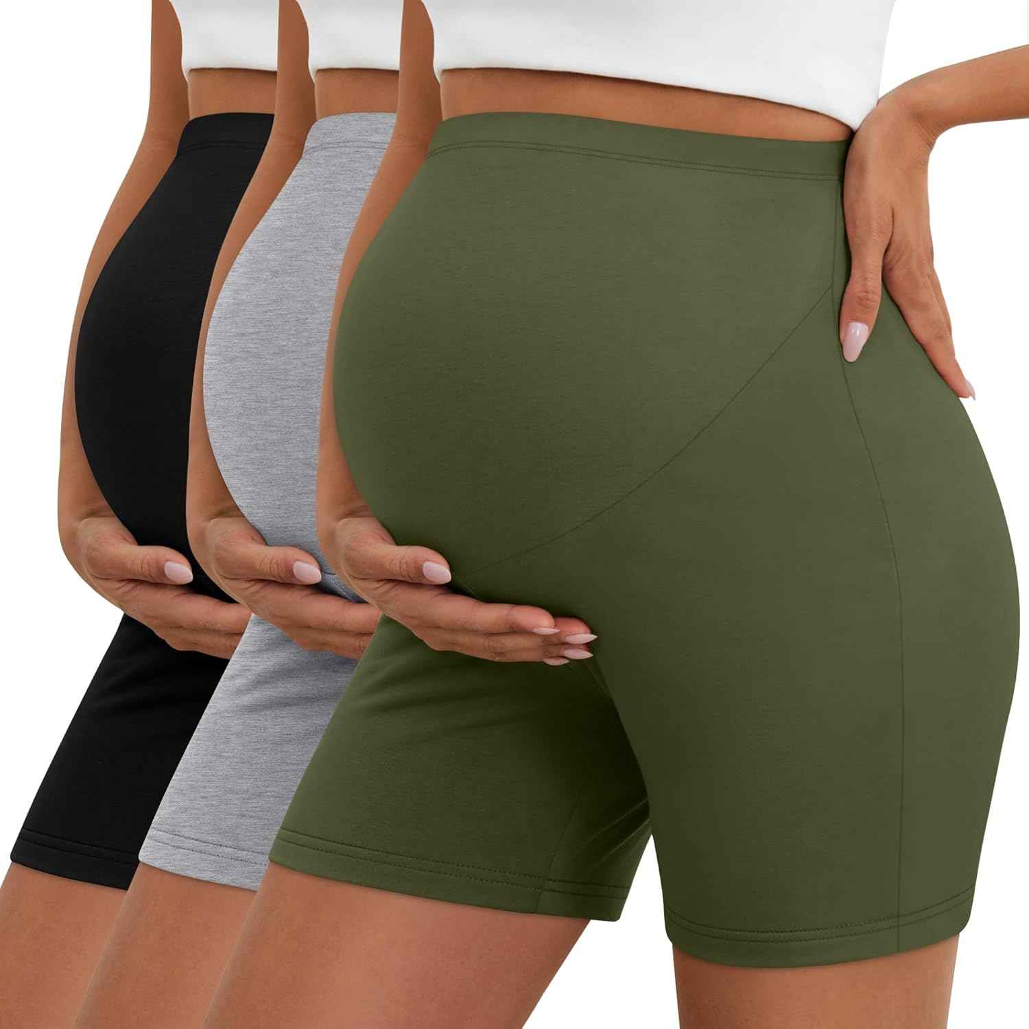 3 Shorts Maternité Taille Haute - Pack de 3
