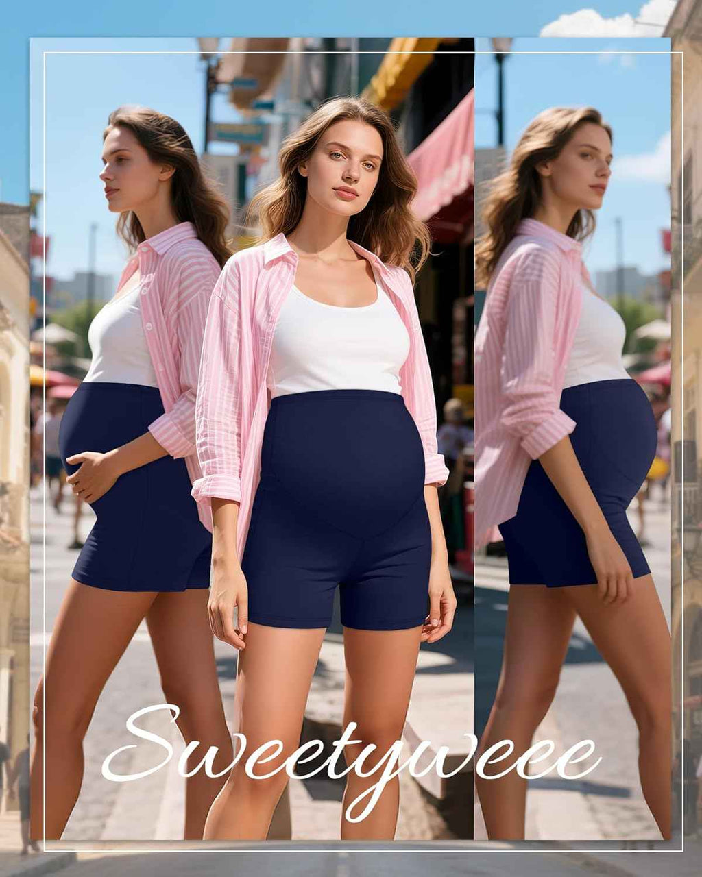 3 Shorts Maternité Taille Haute - Pack de 3
