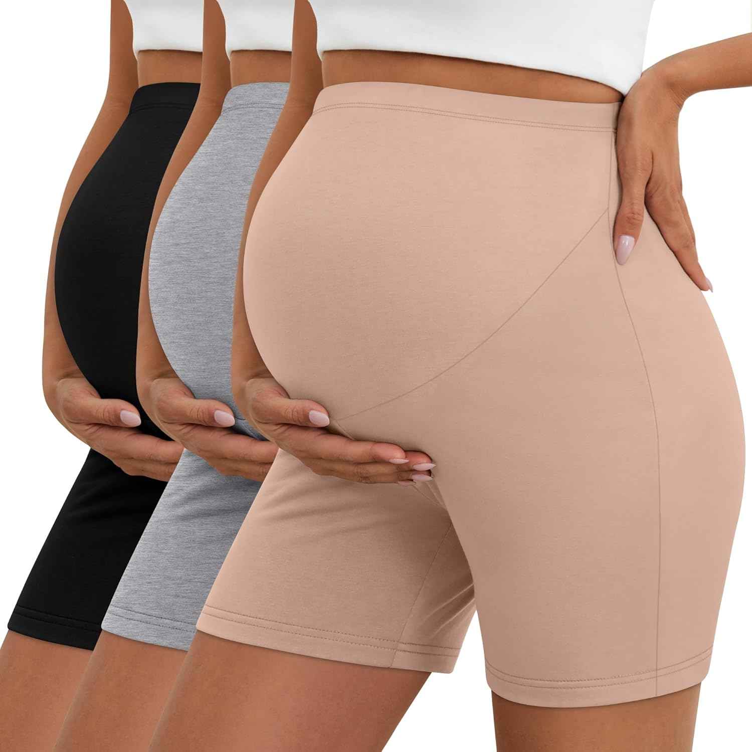 3 Shorts Maternité Taille Haute - Pack de 3