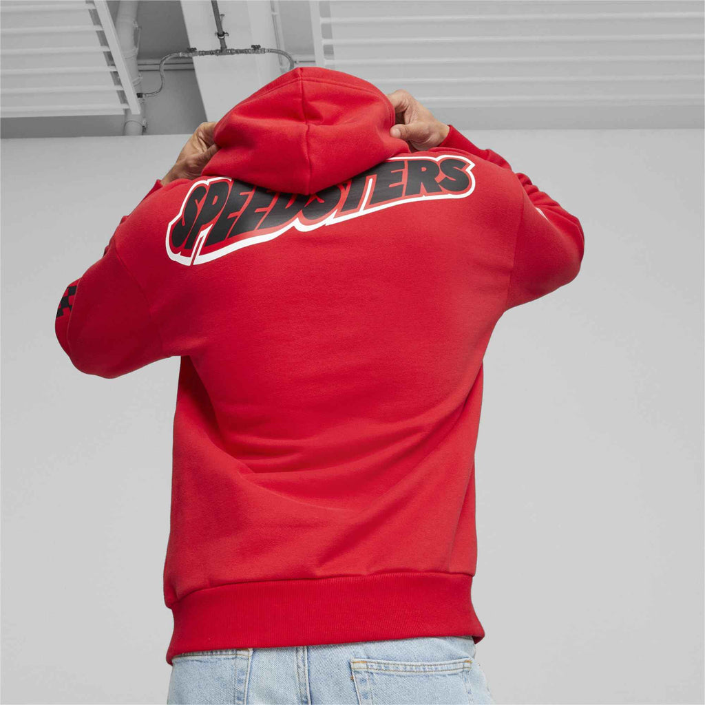 PUMA Mens Scuderia Ferrari Race Garage Crews Hoodie Casual Outerwear Casual Drawstring - Black