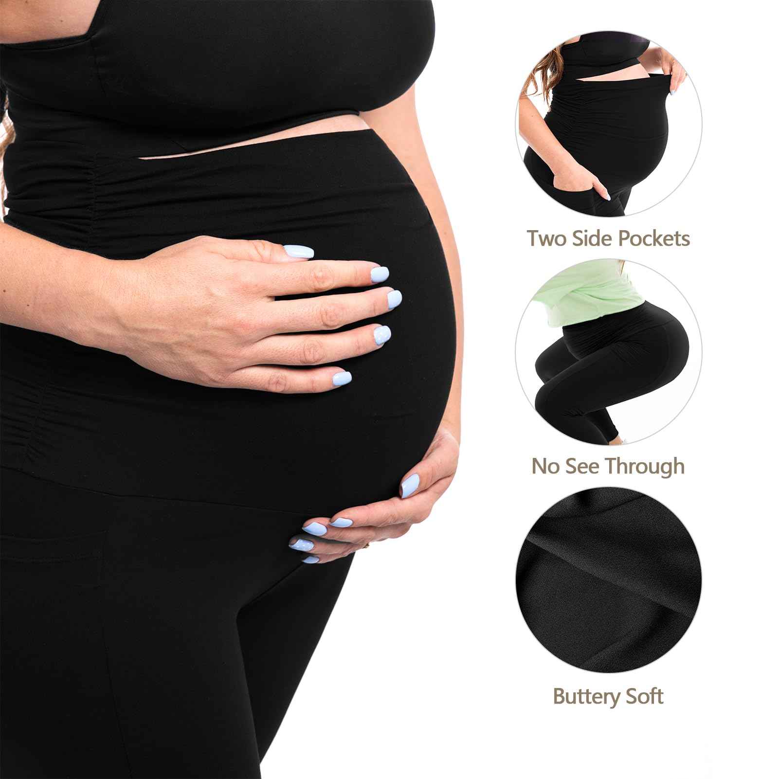 Leggings Maternité Confortables avec Poches