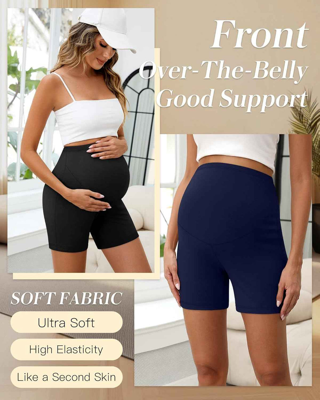 3 Shorts Maternité Taille Haute - Pack de 3