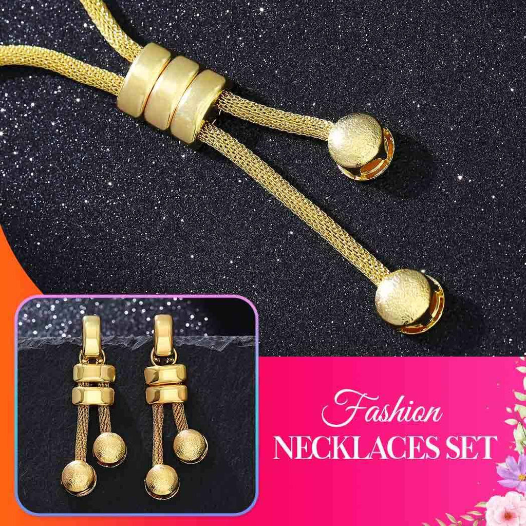 CLOACE Gold Long Choker Necklace Set Punk Cuban Y-Necklaces and Bracelet Fashion Chain Jewelry Accessories for Women