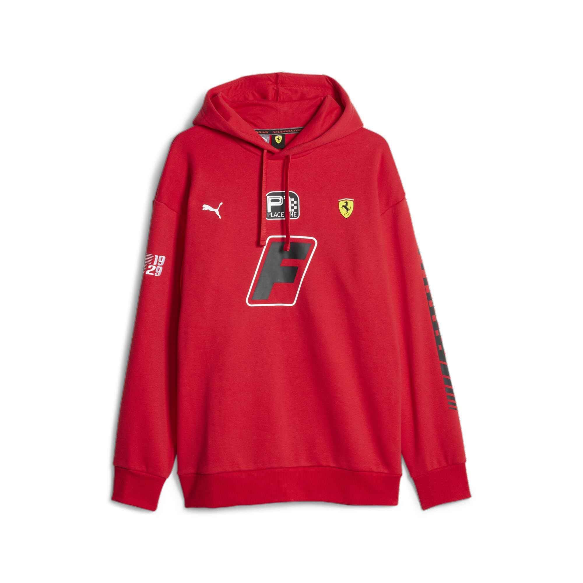PUMA Mens Scuderia Ferrari Race Garage Crews Hoodie Casual Outerwear Casual Drawstring - Black