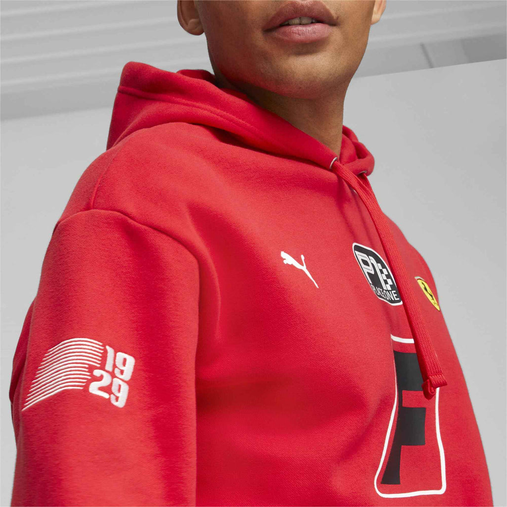PUMA Mens Scuderia Ferrari Race Garage Crews Hoodie Casual Outerwear Casual Drawstring - Black