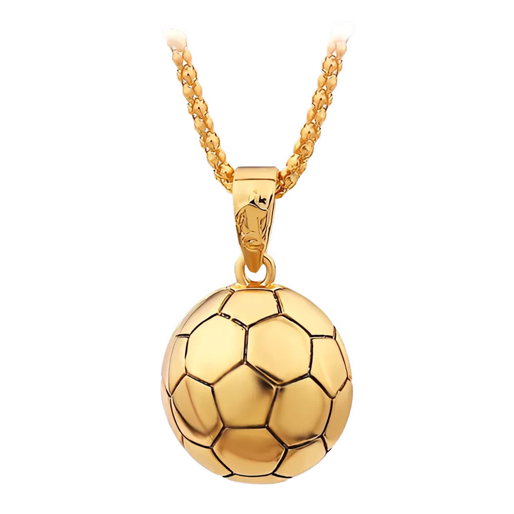Europe Fiery Soccer Pendant Necklace Sports Football Sphere Jewelry For Fans Team Victorious Prize Mens Boy Children Gifts 60 cm