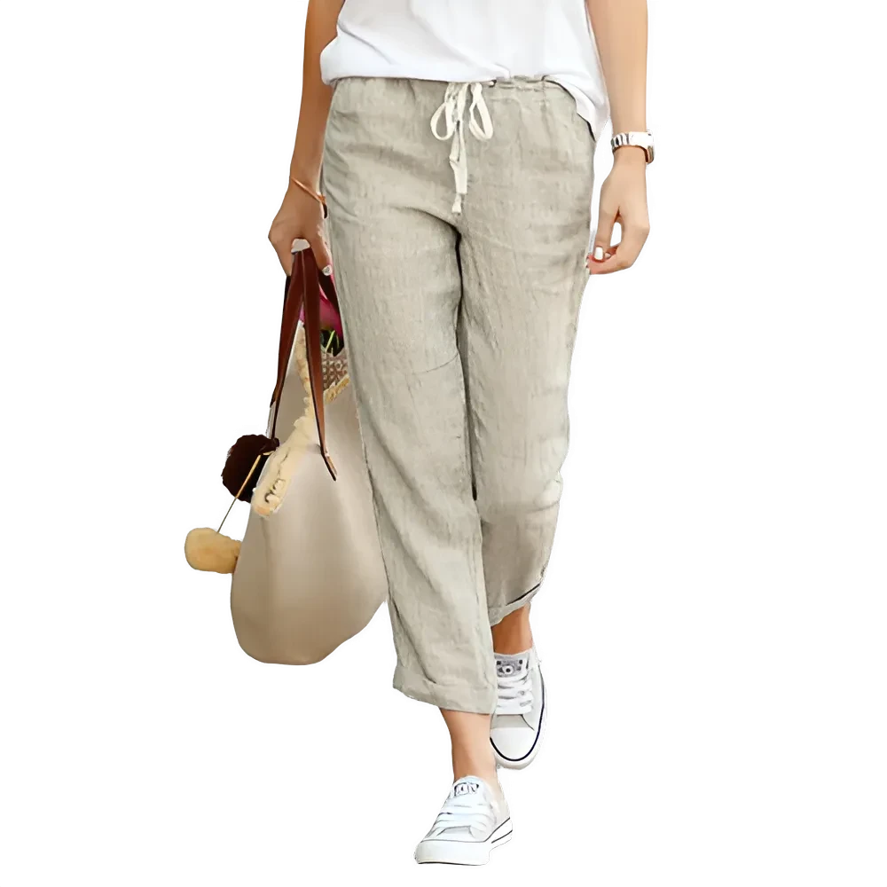 Pantalons Éléguants Femme à Taille Élastique