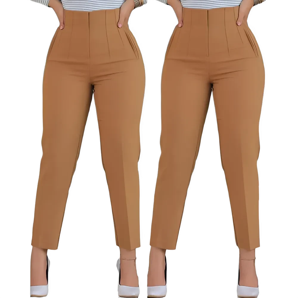 Pantalon Femme Élégant Taille Haute Noir