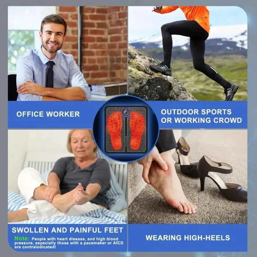 Foot Neurological Massage with Remote Control, Foot Massage Pad, Muscle Relaxation, Portable Foot