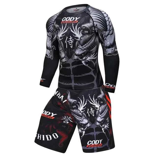 Men T shirt+Pants MMA Boxing Muay Thai Shorts kickboxing suit Boxeo Fitness Sport suits Jersey Jiu Jitsu T-shirt Brand clothing