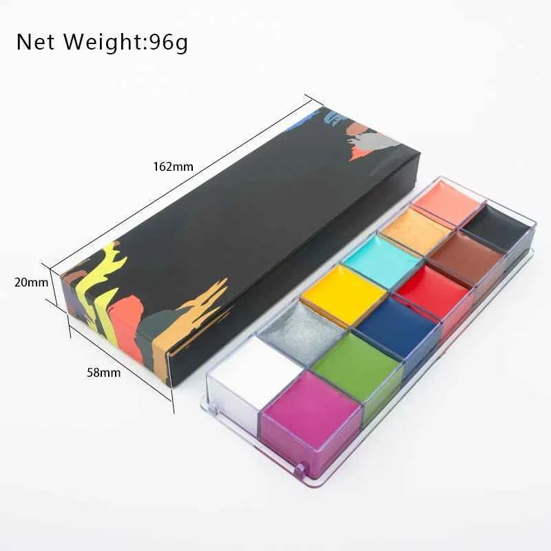 Paint Body Makeup Halloween Face Body Art 12/20 Colors Painting Kit with Brushes Safe Ingredient Available for Kid and Adult
