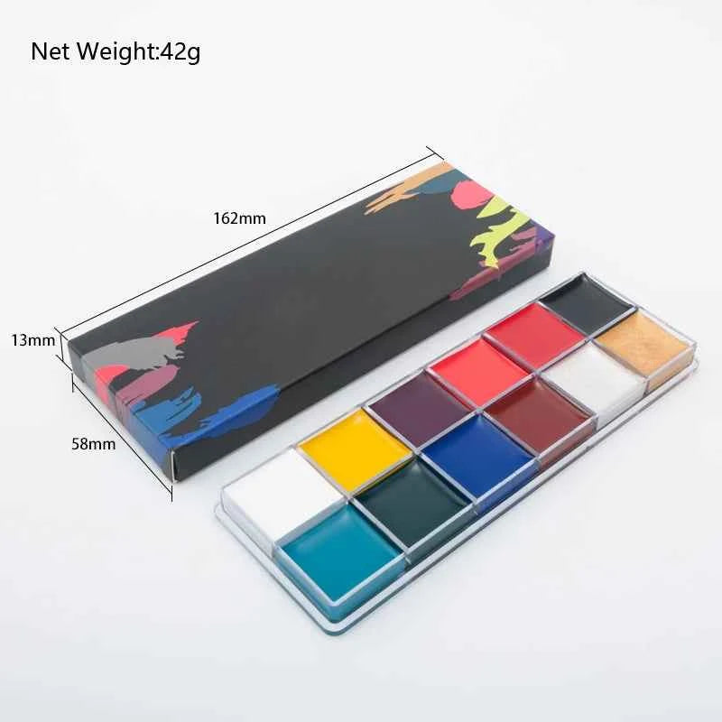 Paint Body Makeup Halloween Face Body Art 12/20 Colors Painting Kit with Brushes Safe Ingredient Available for Kid and Adult