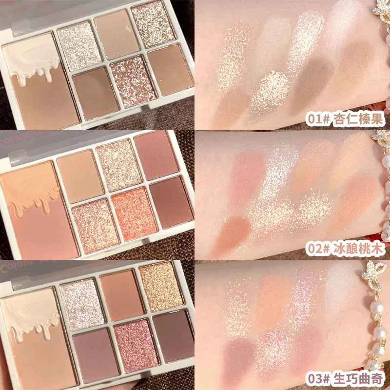 Glitter 7 Colors Eyeshadow Palette Matte Shimmer Soft Touch Long Lasting Waterproof Pigmented Brighten Eyes Makeup Cosmetics