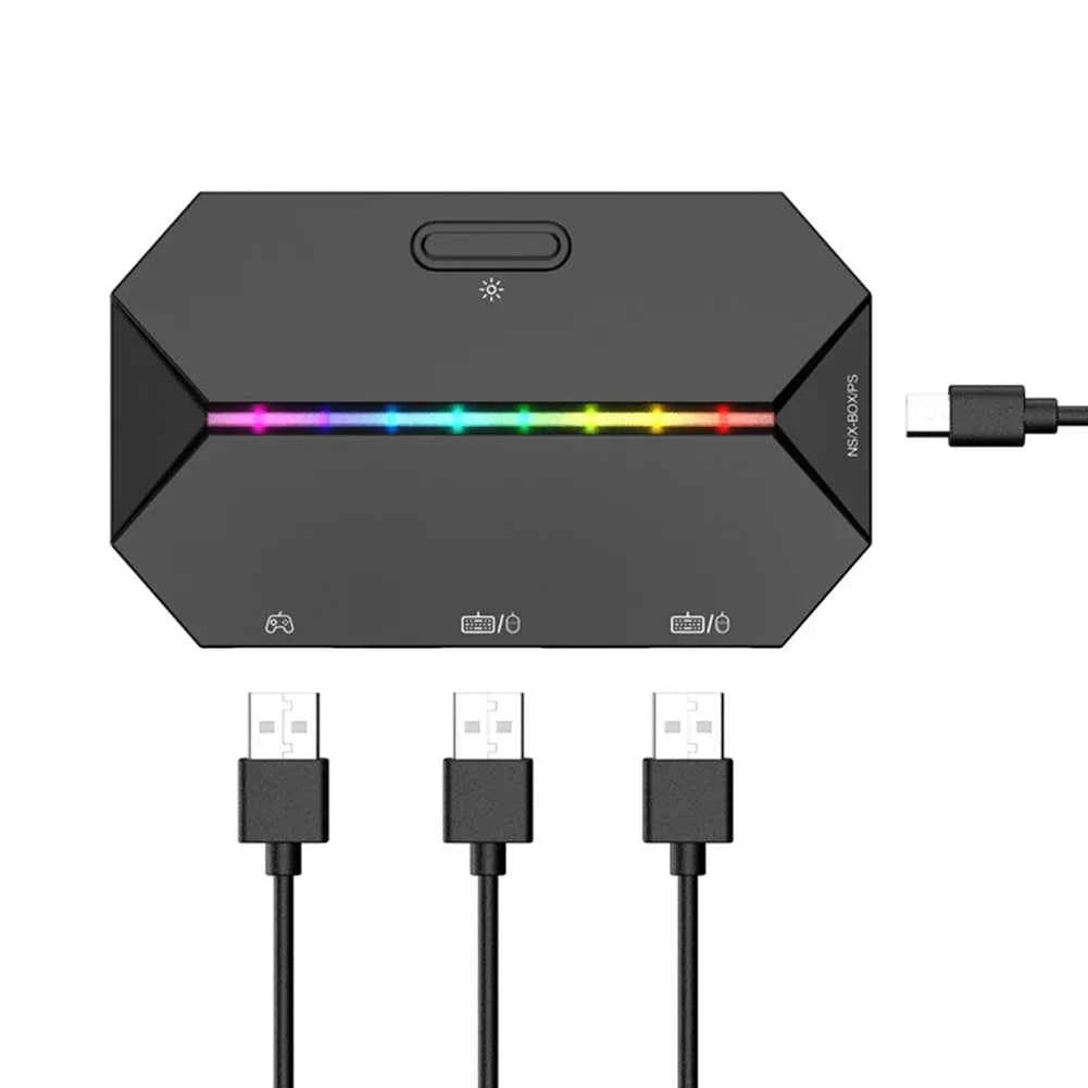 Gaming Keyboard Mouse Converter Wired Mobile Controller Adapter for Nintendo Switch for NS/NS OLED/Xbox One/PS4 Game Console