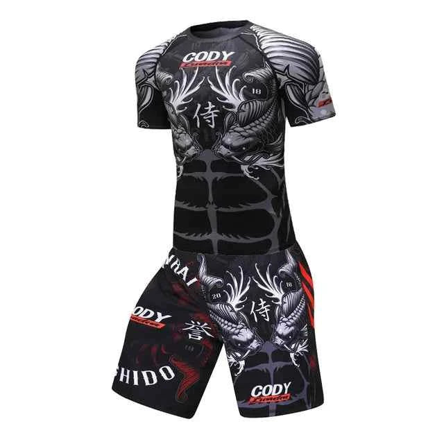 Men T shirt+Pants MMA Boxing Muay Thai Shorts kickboxing suit Boxeo Fitness Sport suits Jersey Jiu Jitsu T-shirt Brand clothing