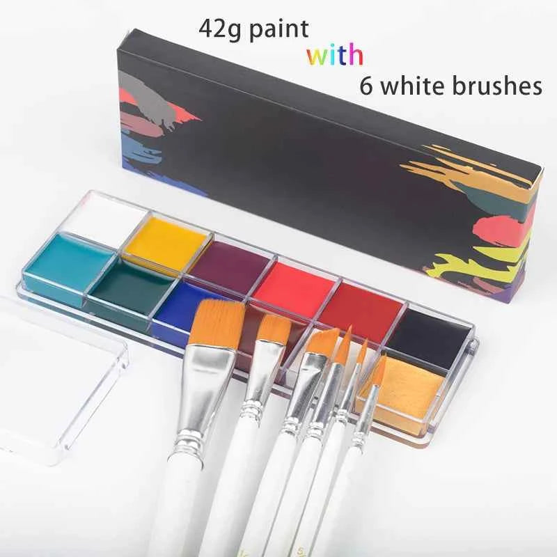 Paint Body Makeup Halloween Face Body Art 12/20 Colors Painting Kit with Brushes Safe Ingredient Available for Kid and Adult