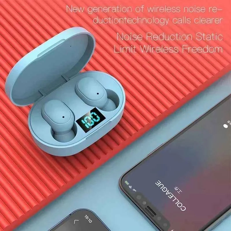 E6S Wireless Bluetooth Earphones Wireless Headphones TWS Headset Noise Cancelling Earbuds with Microphone Headphones for Xiaomi