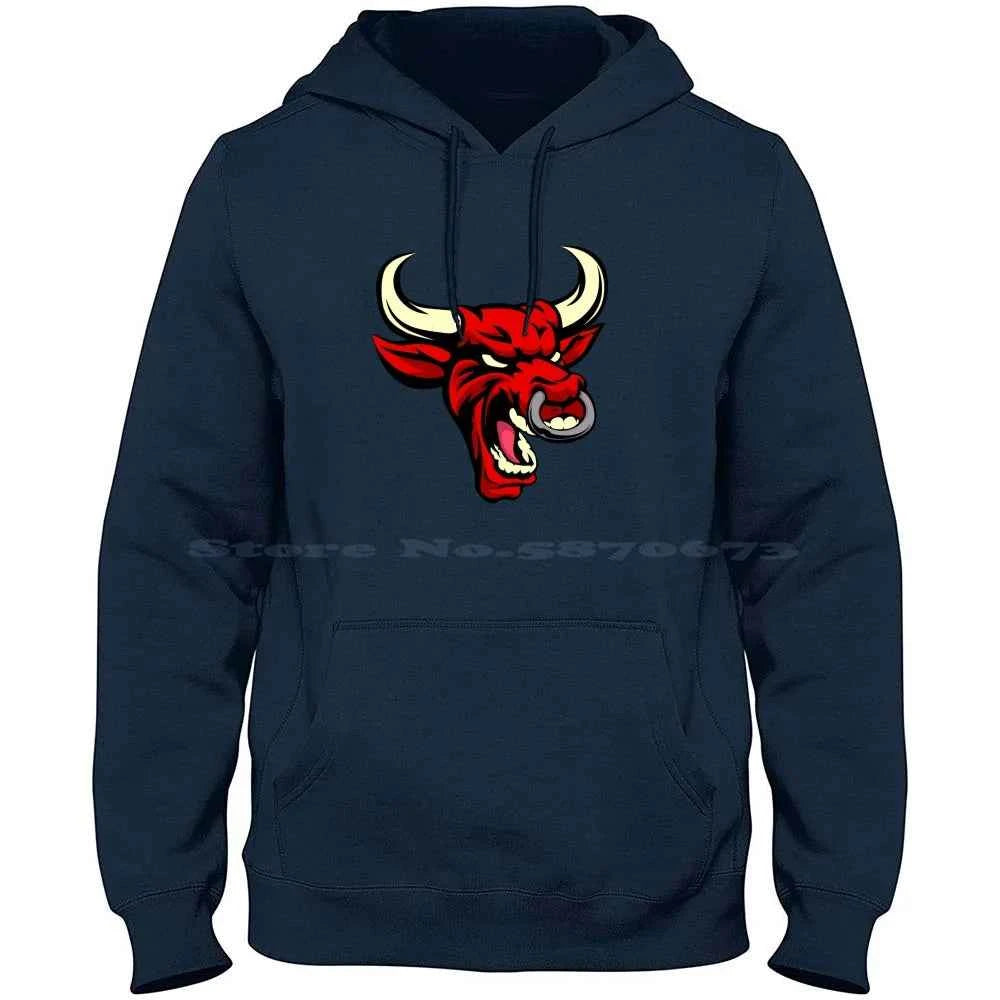 Red-Bull 100% Pure Cotton Hoodie Tshirt Fierce Bull Trendy Modern Red Color Red Colour Bull Strong Strength Ferocious Vector