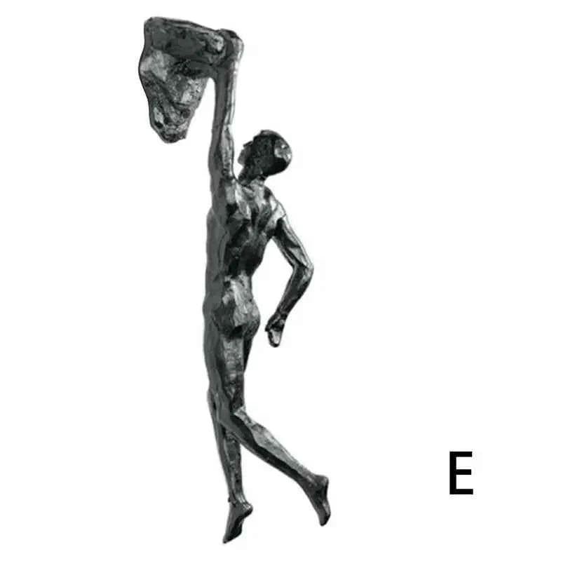Athlete Rock Climbing Man Resin Background Wall Hanging Decoration Sculpture Statue Figures Creative Rock Climber Statue Pendant