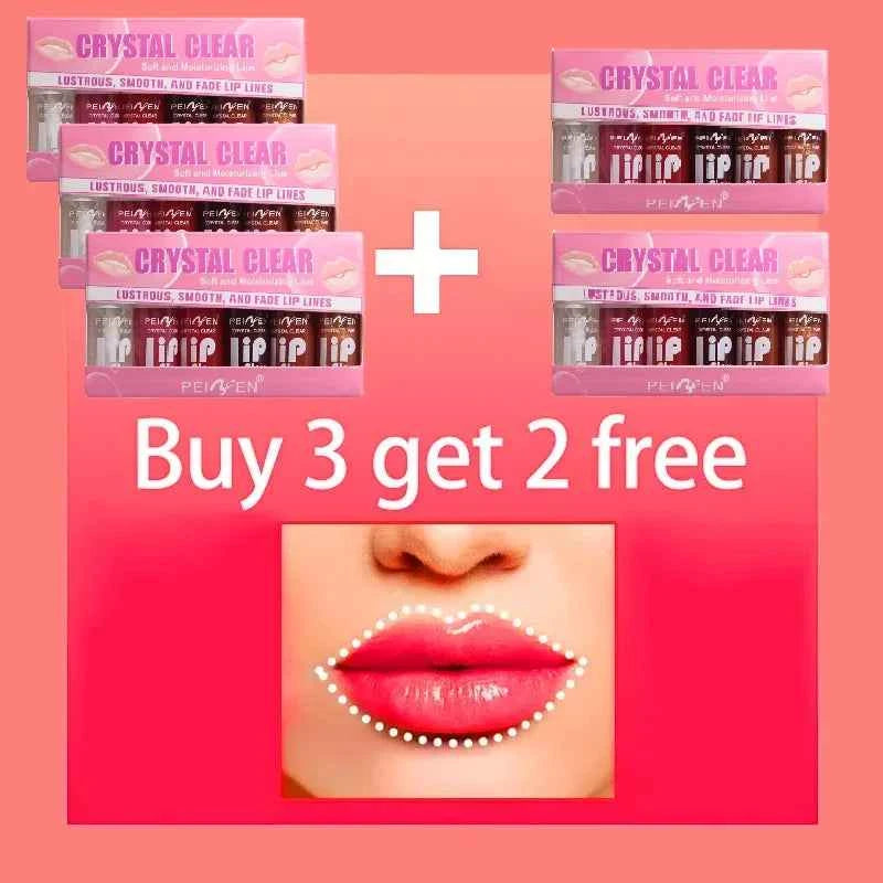 6PCS moisturizing lip gloss, transparent lipstick, sexy lips, lip cosmetics