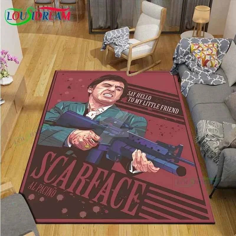 Movie Godfather S-Scarface Carpet Room Decor Floor Mats Bedroom Yoga Mat Photography Props Area Rug Birthday Gift  Anime Rug