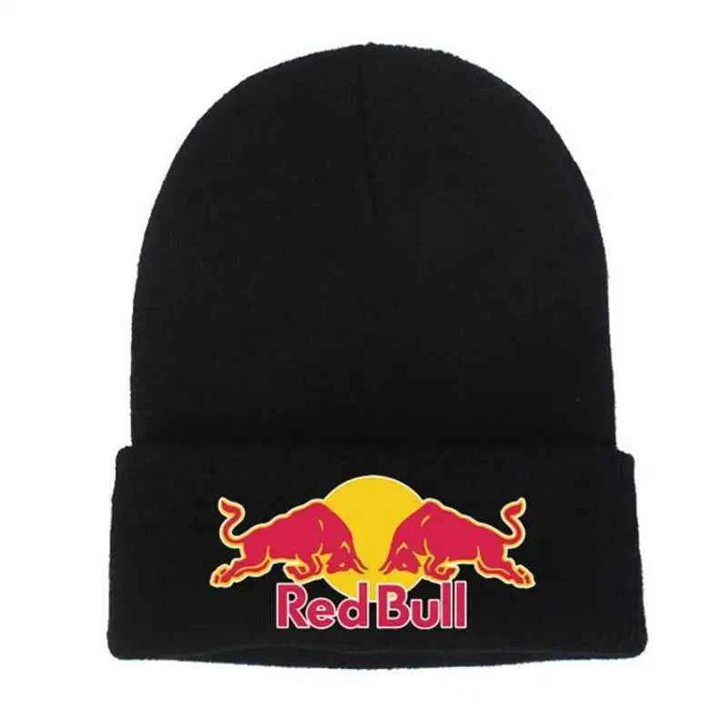 Red Bull Knitted Hat Soft and Warm for Men and Women Autumn and Winter Warm Casual Hat Crochet Embroidered Hat