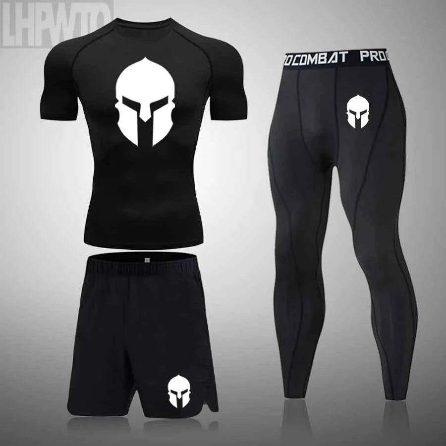 New Rashguard Men's Sports Running T Shirt Men's Spartan Gym Fitness MMA Training Shirts Sportswear Top Soccer Jerseys