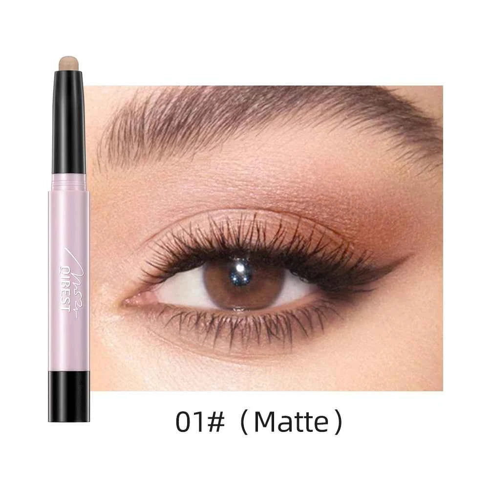 12 Colors Highlighter Eyeshadow Pencil Waterproof Glitter Matte Nude Eye Shadow Makeup Pigment Cosmetics White Eyeliner Pen