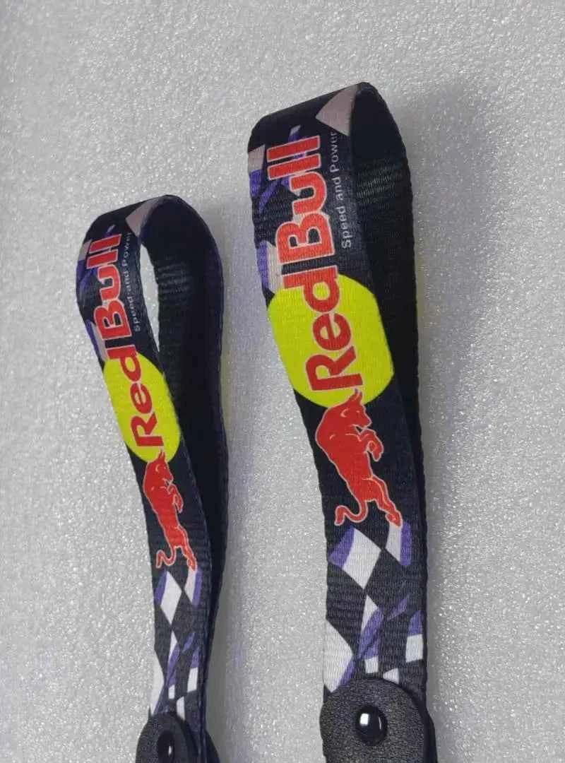 Red Bull Key Tag Racing Car Motorcycle Keychain Ring Car Lanyard Key Strap Car Accessories For Fake Taxi Keychain
