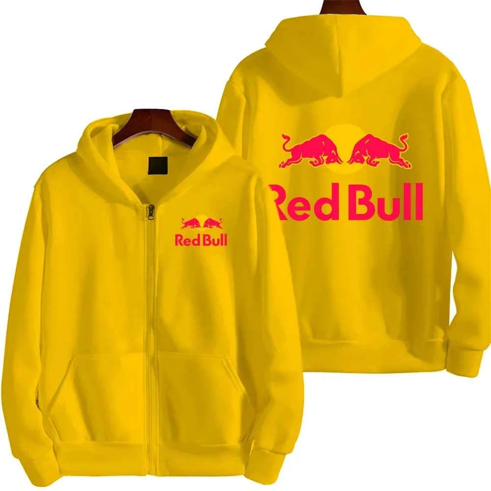 Red Bull Logo Racing Motorcycle Team Men Zip Up Hoodie Spring Autumn Fashion Man Sweater 2025 New Sport Woman Jacket Coats