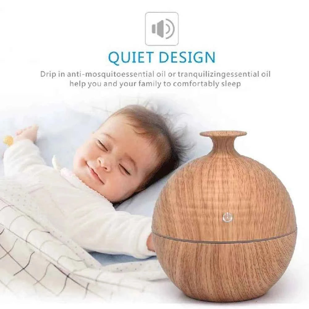 Mini Humidifier USB Aromatherapy Diffuser Home Air Humidifier Desktop Woodgrain Humidifier