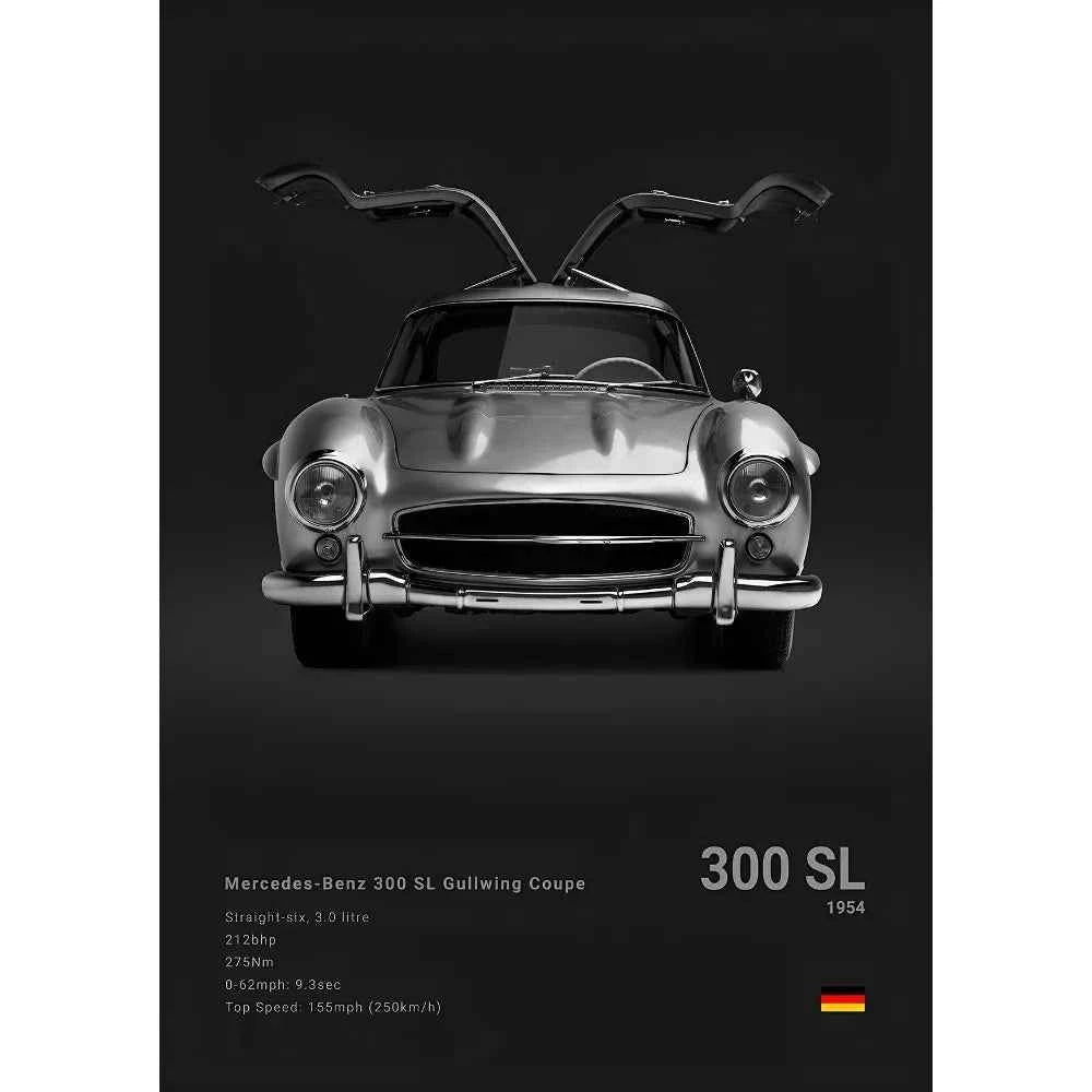 Cool M-MerCEdes-B-BeNZz-AMG GT G C63 300 500SL EVO A45 SLS R Poster Home Living Room Wall Art Garage Room Decor