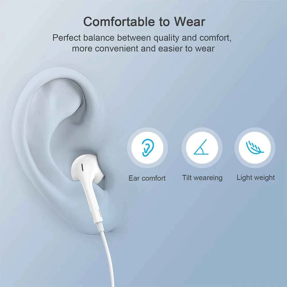 Original Wired Earphones For Apple iPhone 17 16 15 14 13 12 Pro Max Headphones For Samsung For Lightning USB C 3.5mm Earbuds