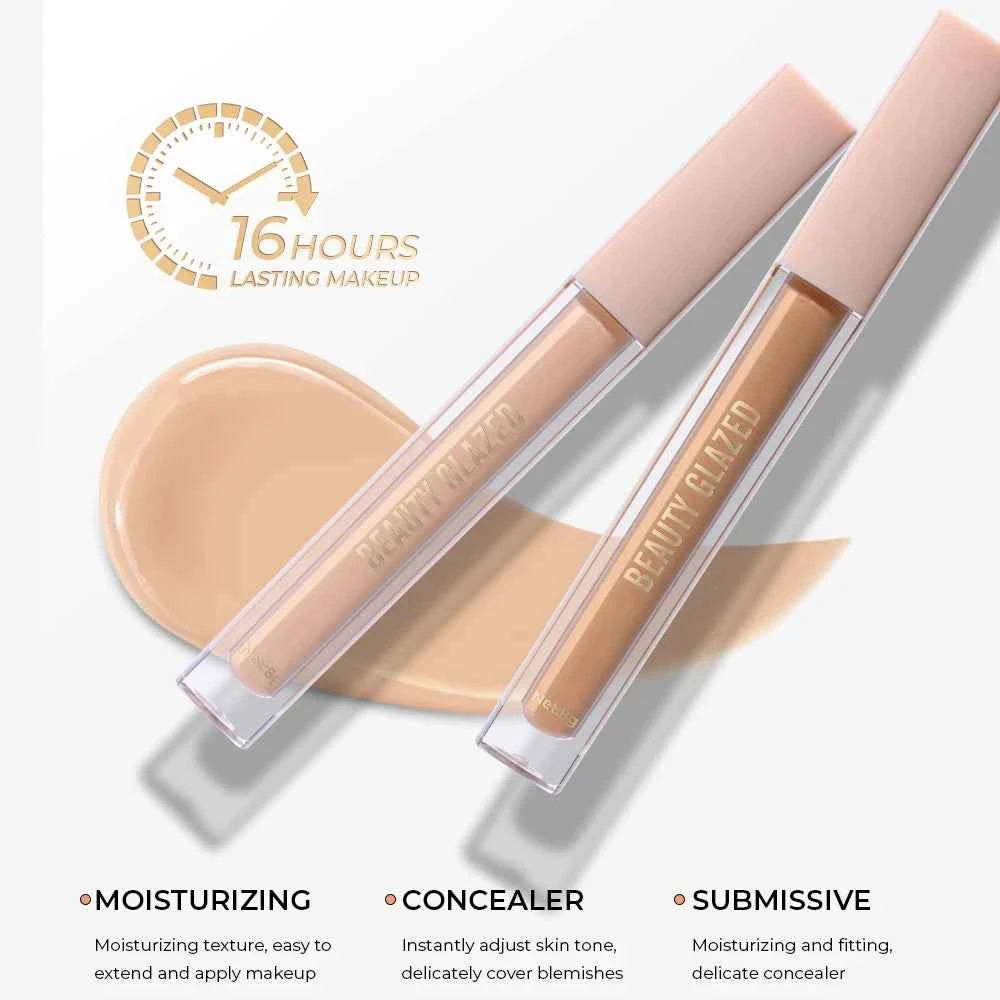Beauty Glazed Renew Liquid Concealer,6 Colors Matte Flawless,Long-lasting Full Coverage,Waterproof for Face Makeup Cosmetics