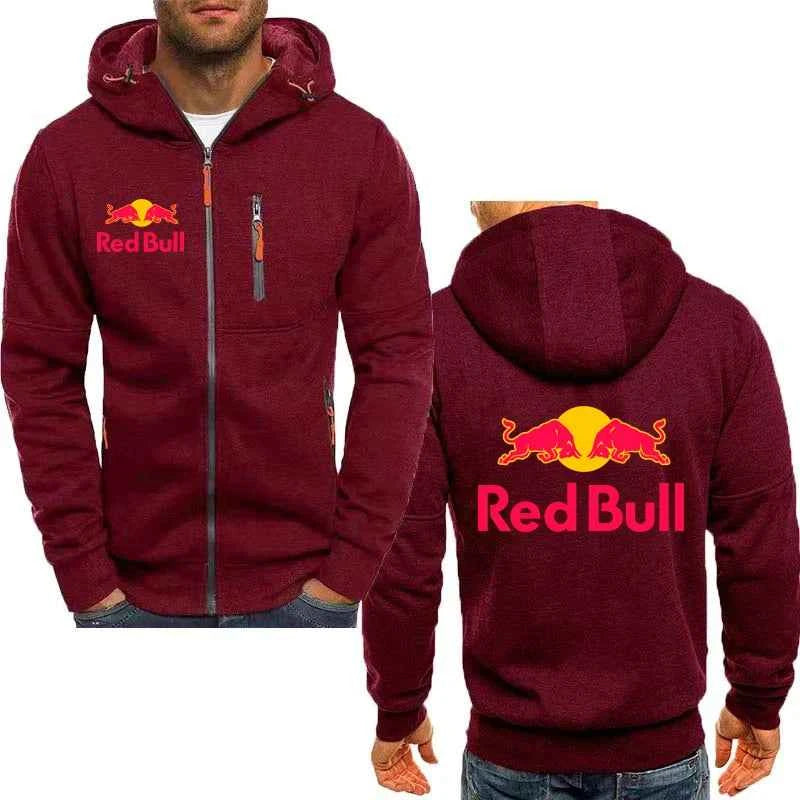Red Bull Logo Racing Motorcycle Team Men Zipper Hoodie Spring Autumn Fashion Male Sweatshirt 2025 New Sport Women Jacket Coats