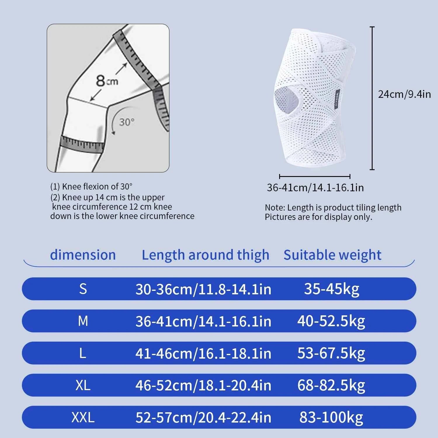 Genouillère réglable avec coussin en gel